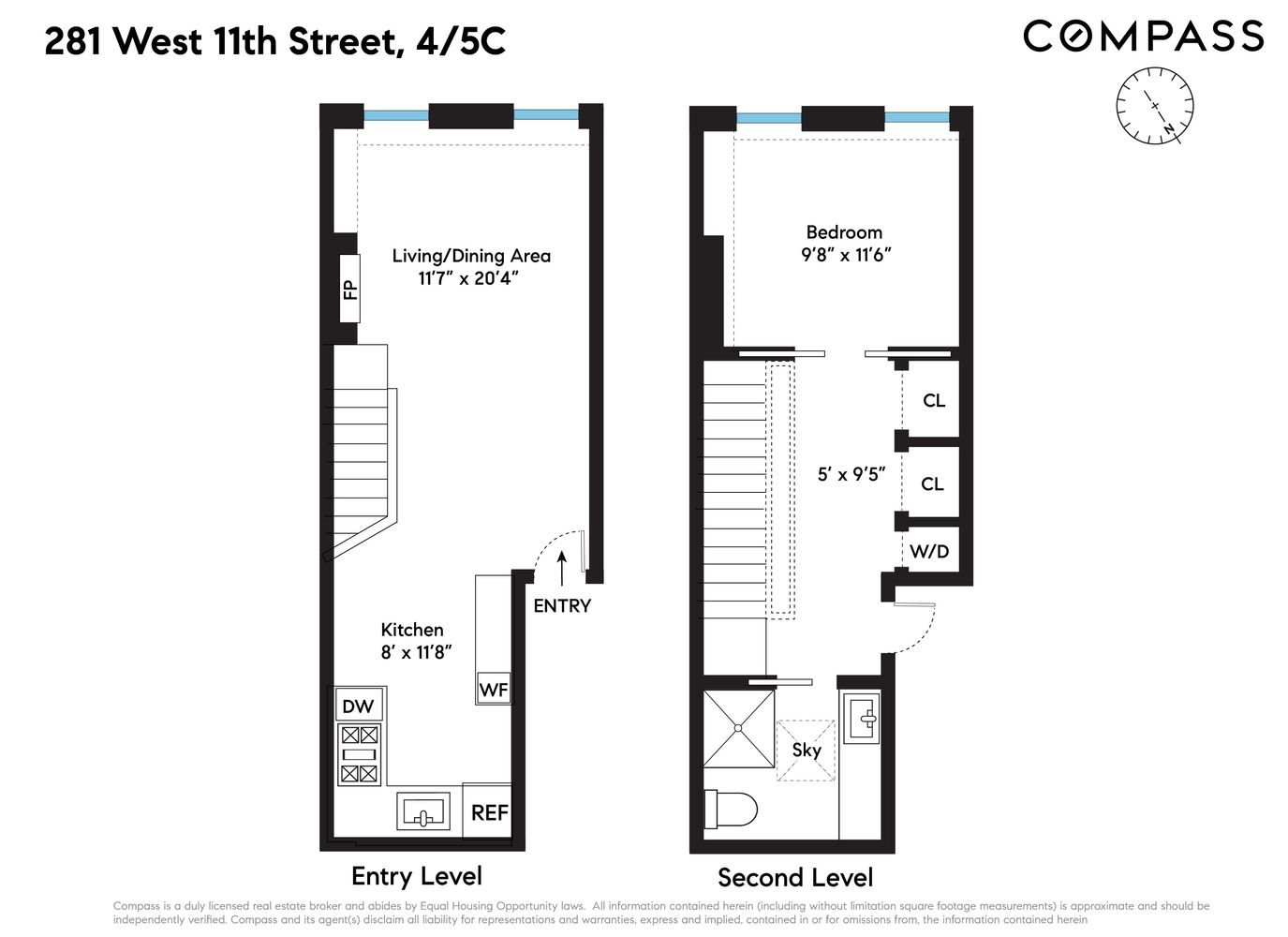 Floorplan for 281 West 11th Street, 4/5C