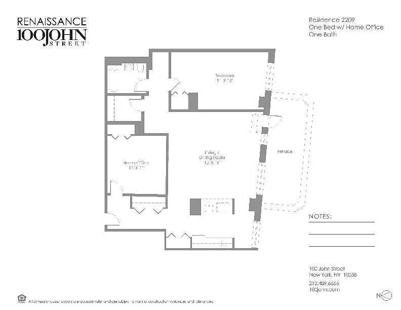 Floorplan for 100 John Street, 2209