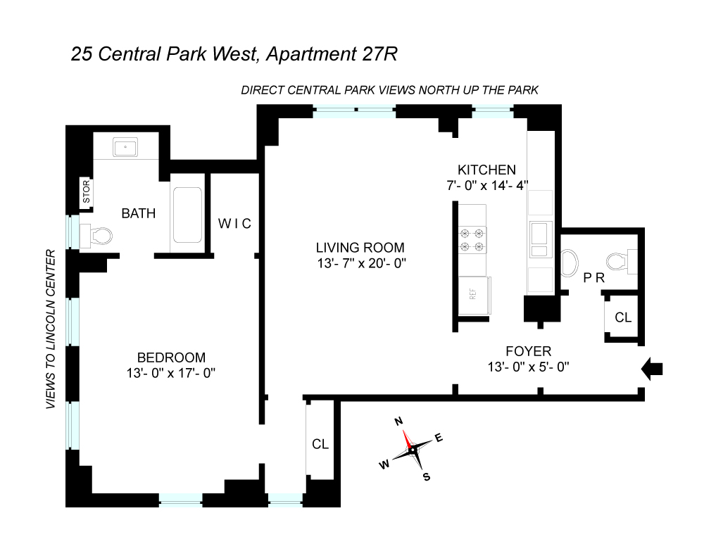 Floorplan for 25 Central Park, 27R