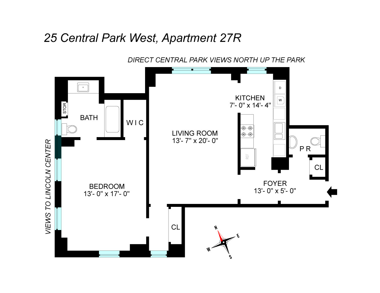 Floorplan for 25 Central Park, 27R