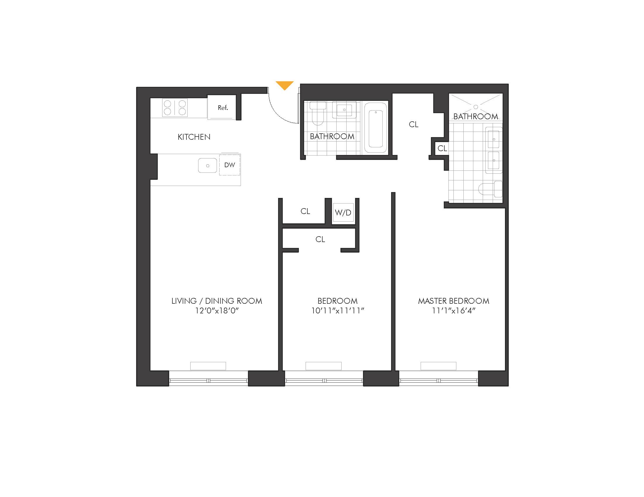 Floorplan for 21-45 44th Drive, 4-H