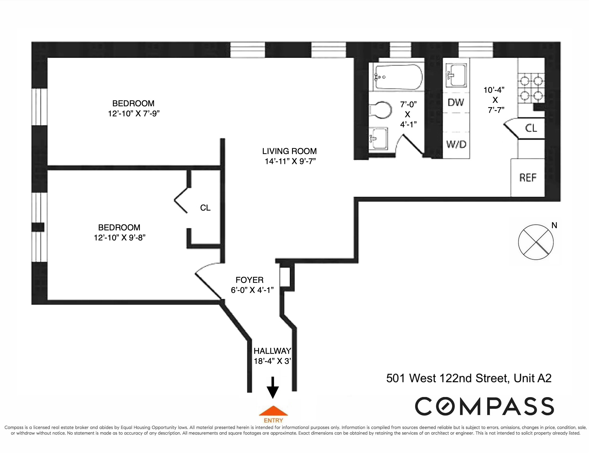 Floorplan for 501 West 122nd Street, A2