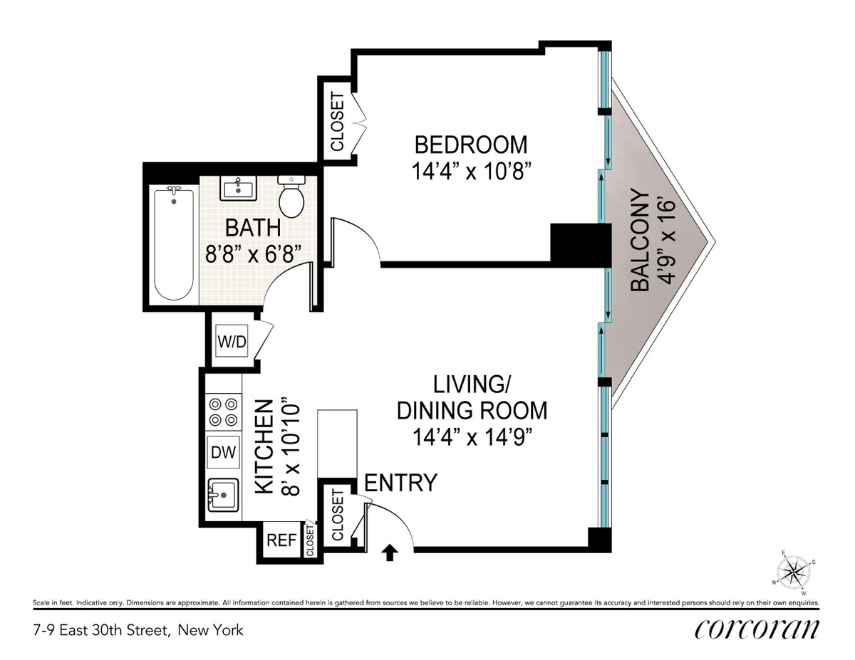 Floorplan for 7 East 30th Street, 23B