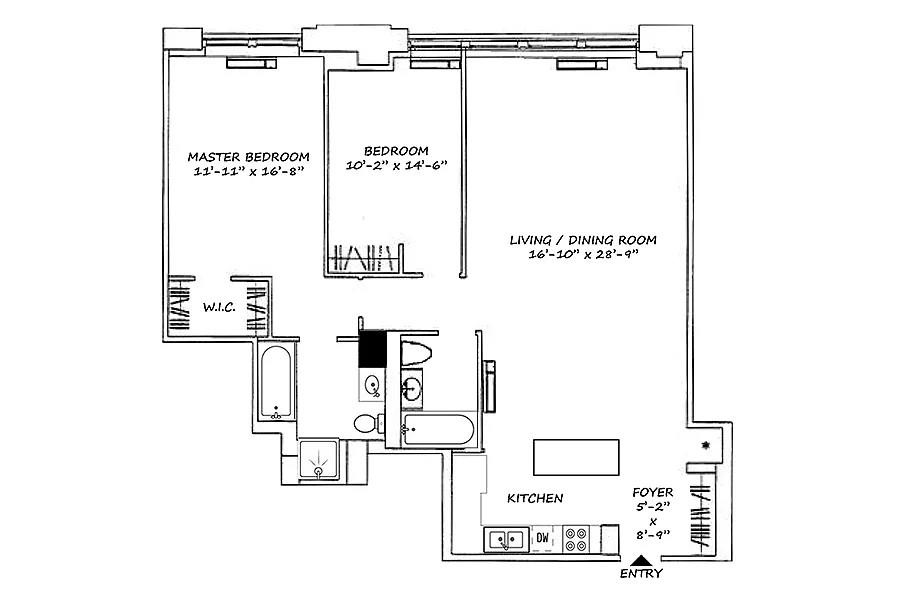 Floorplan for 252 7th Avenue, 7-E