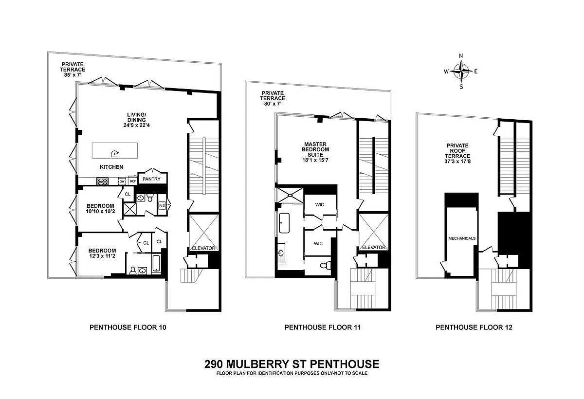 Floorplan for 290 Mulberry Street, PH