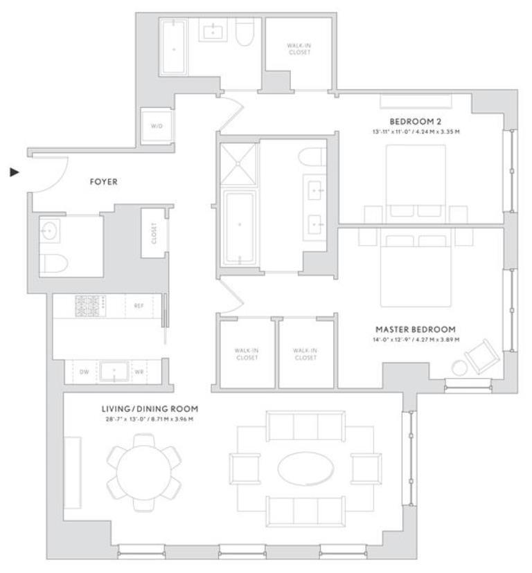 Floorplan for 30 Park Place, 54C