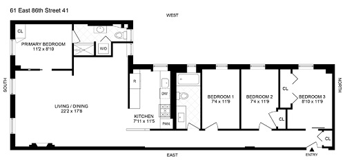 Floorplan for 61 East 86th Street, 41