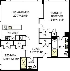 Floorplan for 120 North 7th Street, 3F