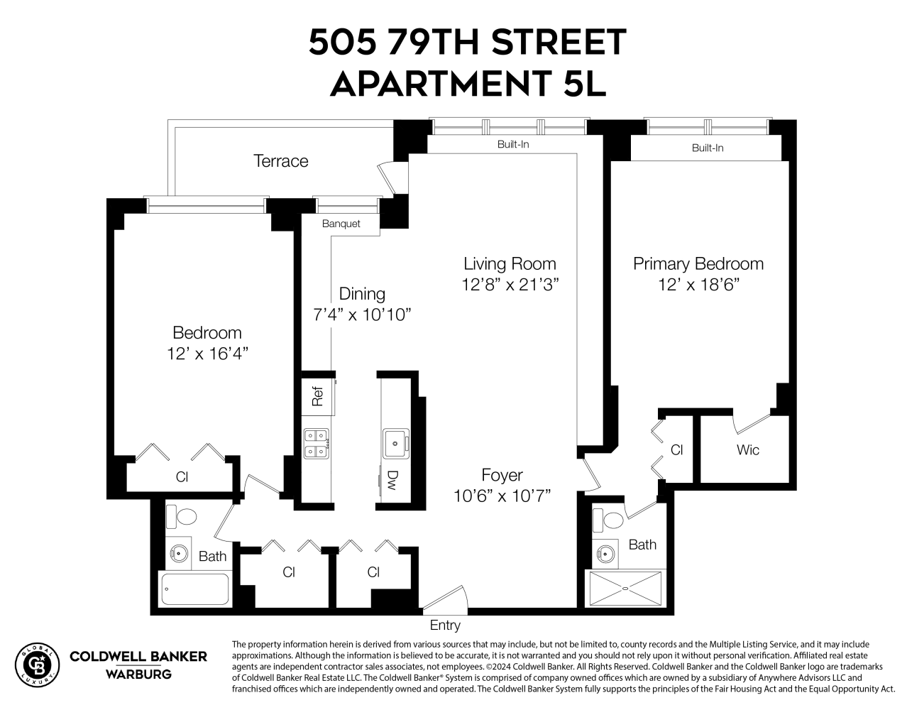 Floorplan for 505 East 79th Street, 5L