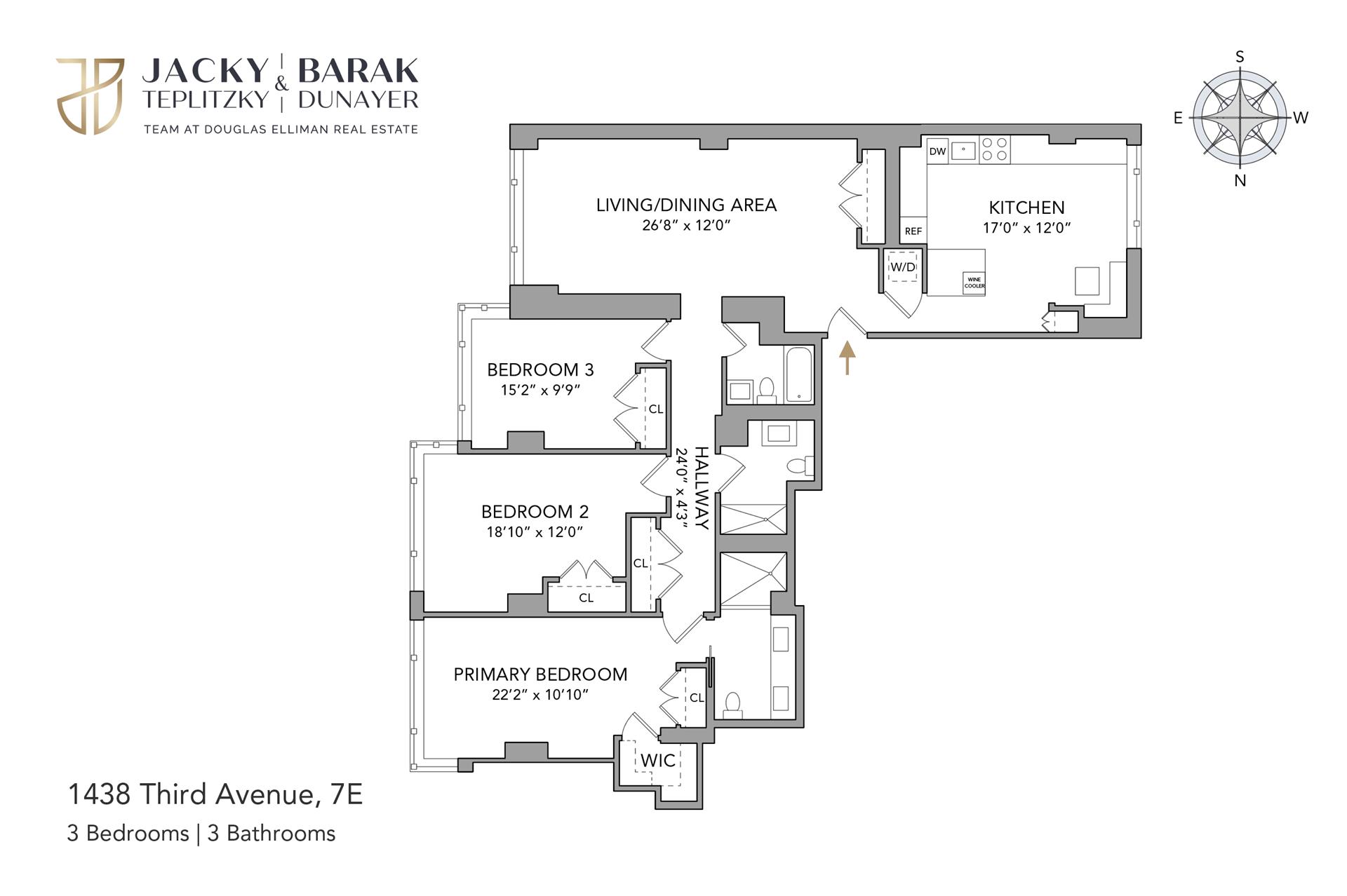 Floorplan for 1438 3rd Avenue, 7E