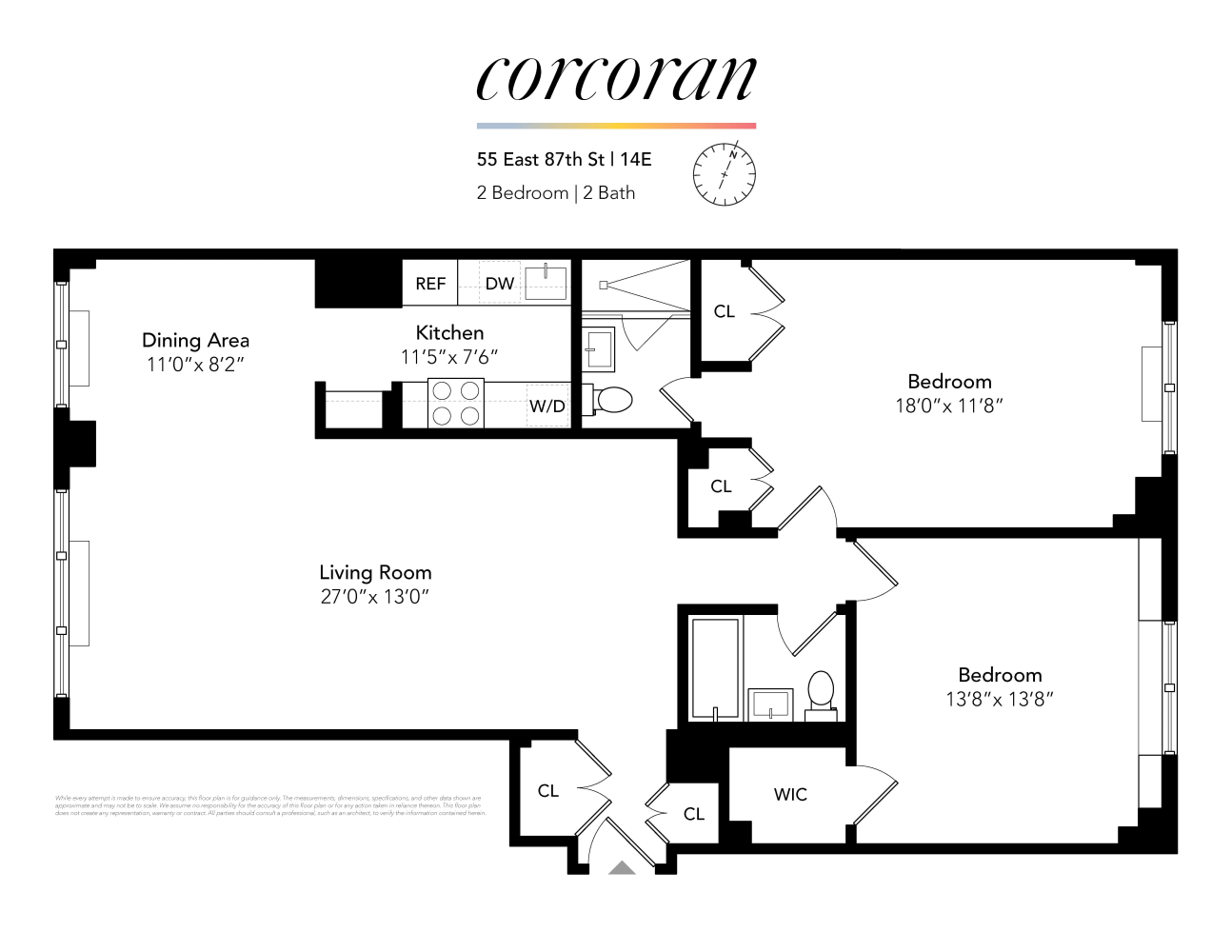 Floorplan for 55 East 87th Street, 14E