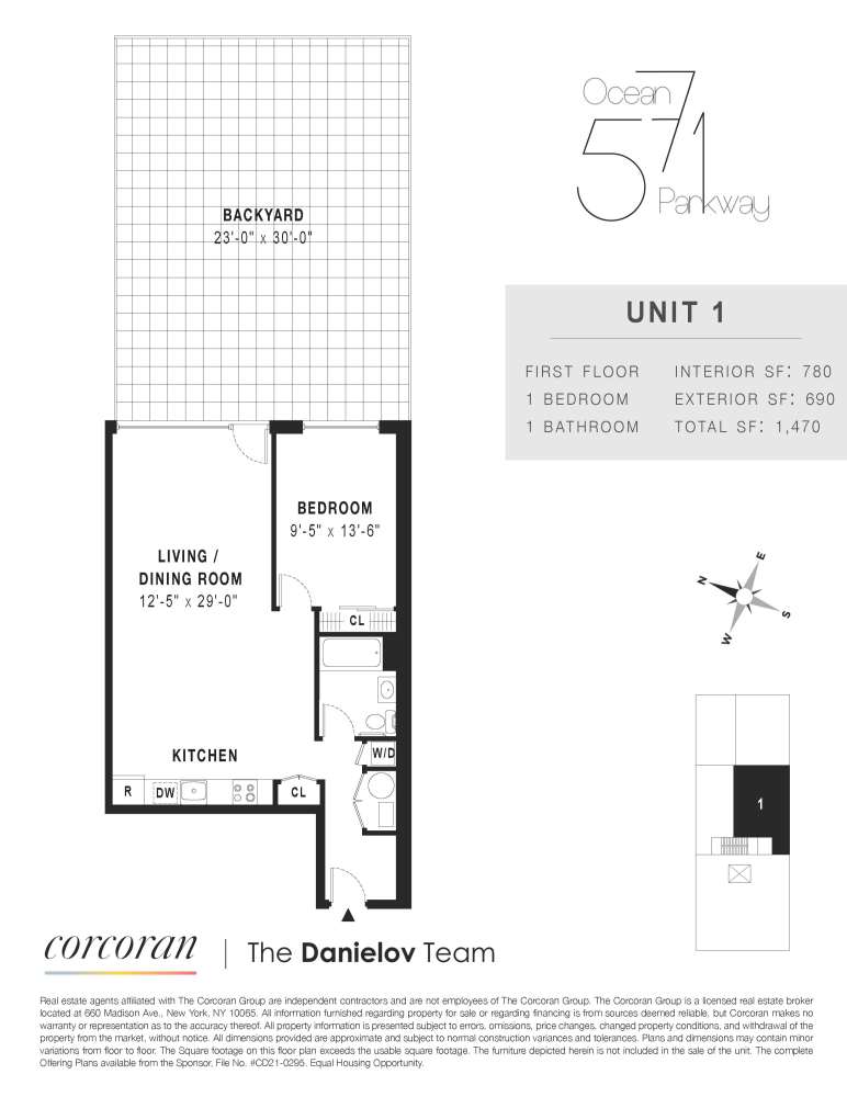 Floorplan for 571 Ocean Parkway, 1B