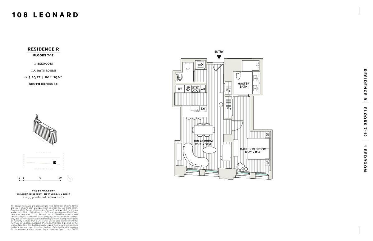 Floorplan for 108 Leonard Street, 12-R