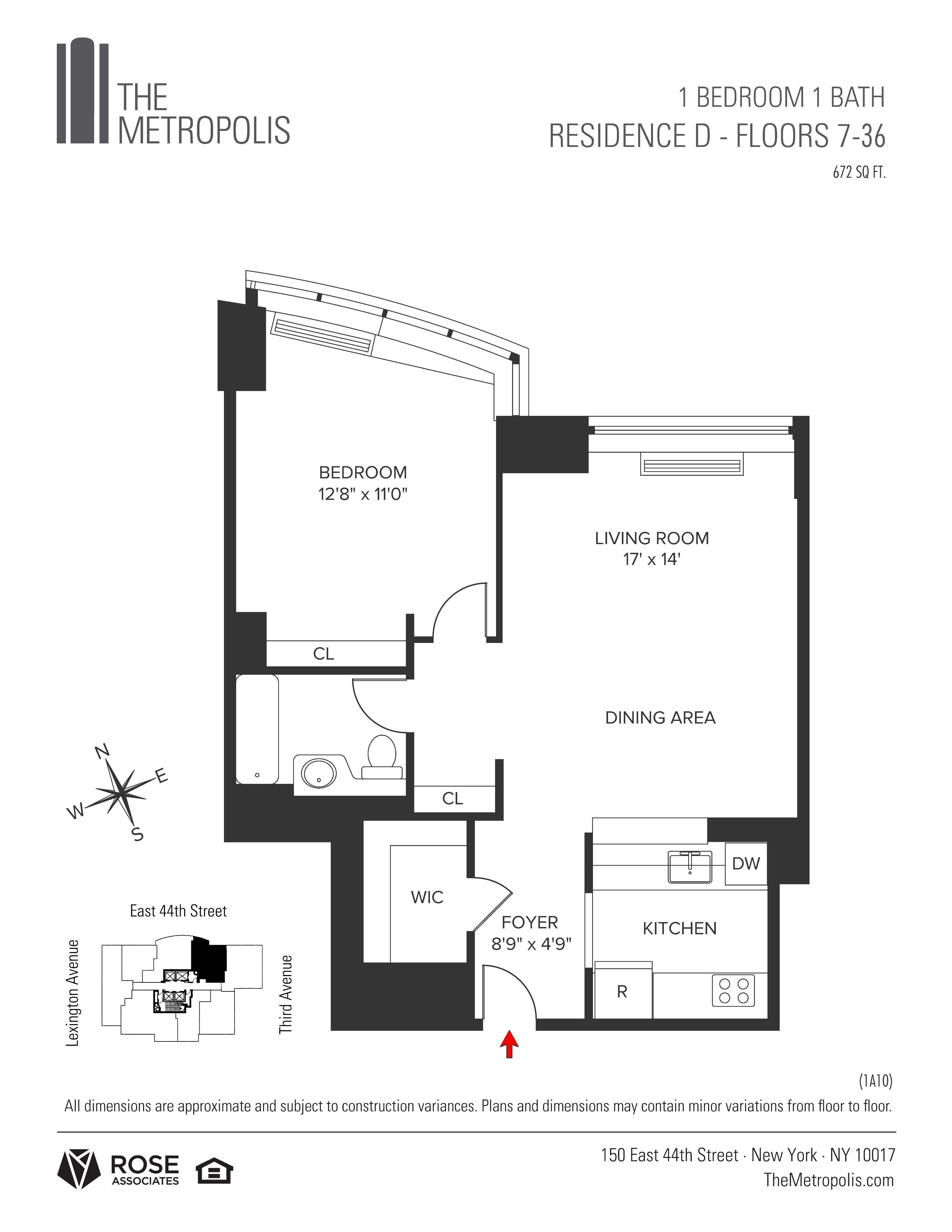 Floorplan for 150 East 44th Street, 19-D