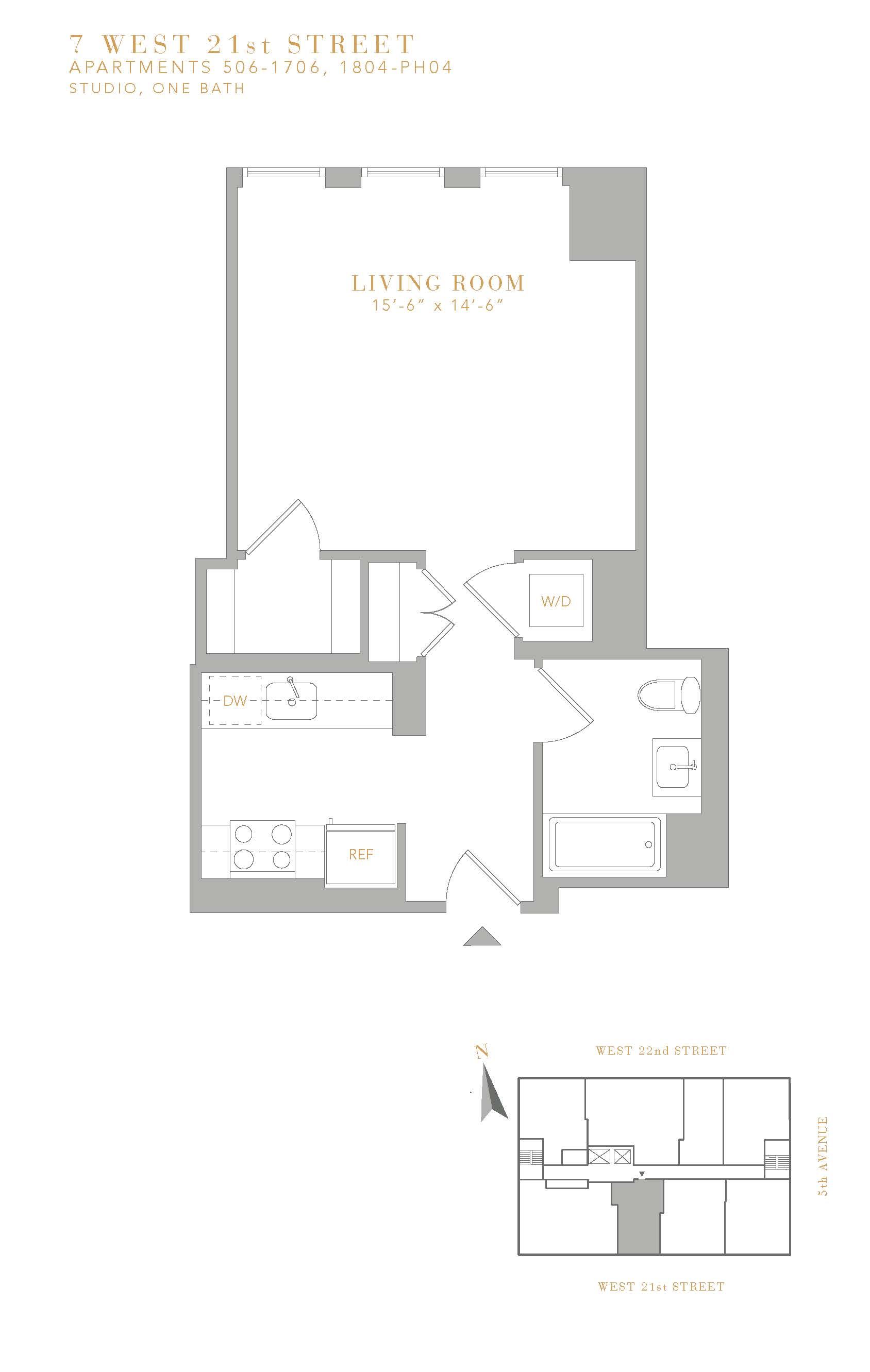 Floorplan for 7 West 21st Street, 706