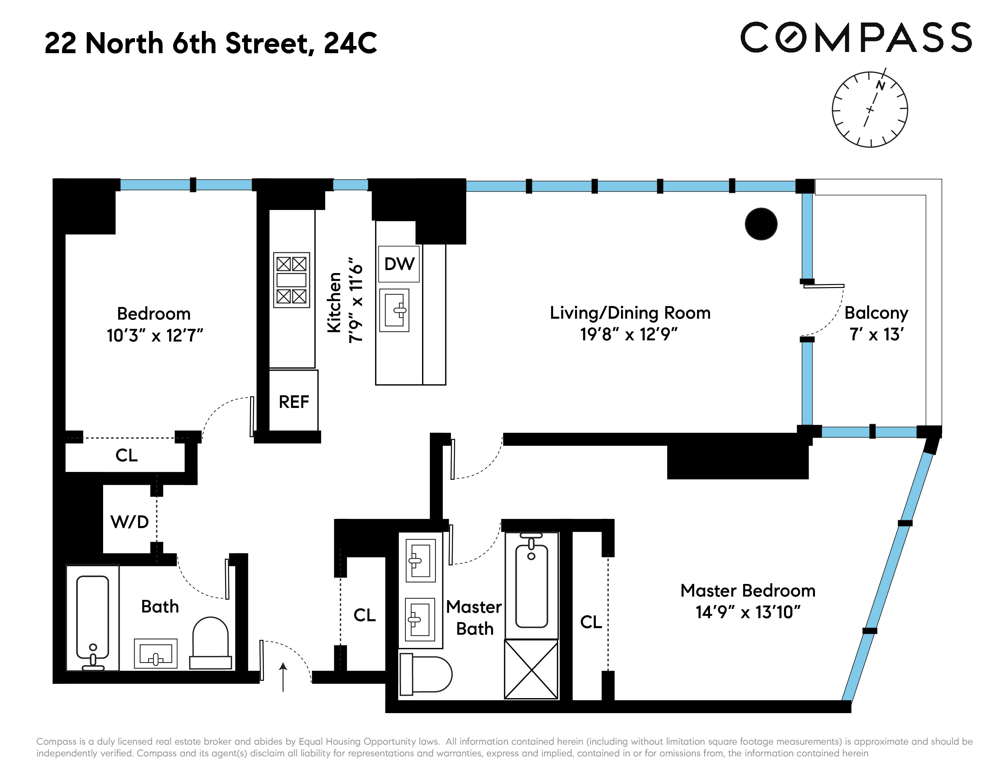 Floorplan for 22 North 6th Street, 24C