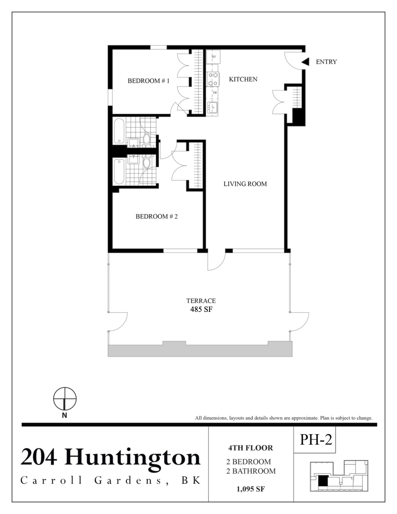 Floorplan for 204 Huntington Street, PH2