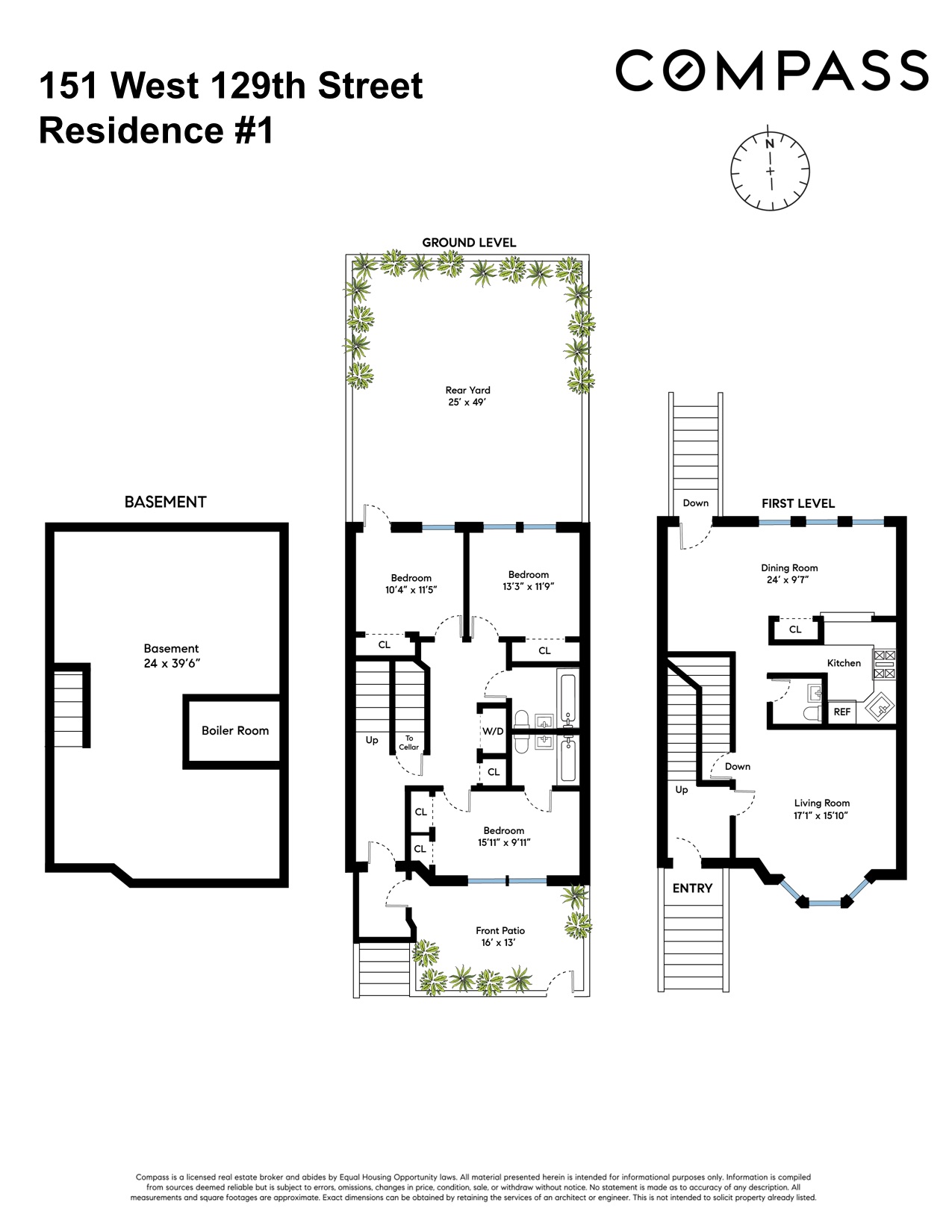 Floorplan for 151 West, 129th Street, 1