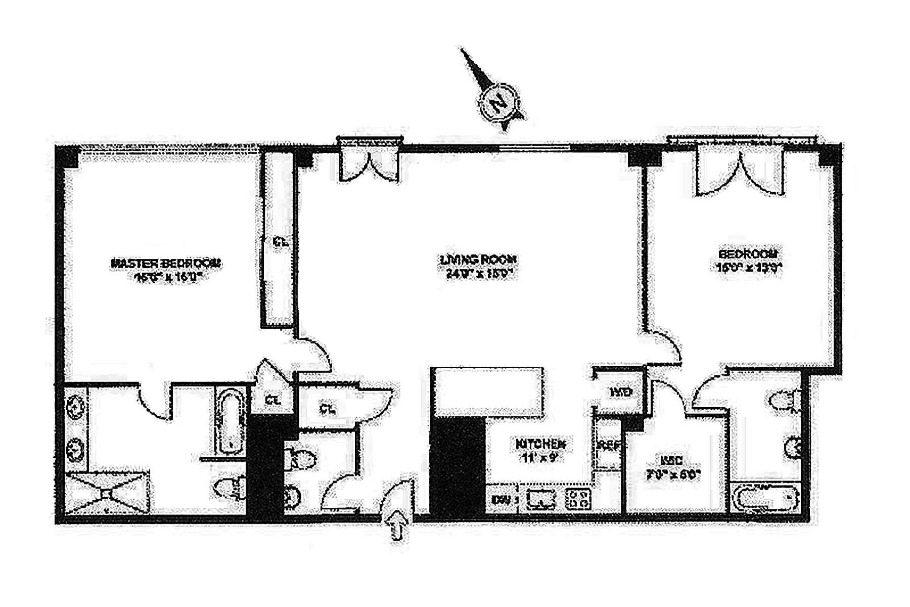 Floorplan for 160 Central Park, 1009