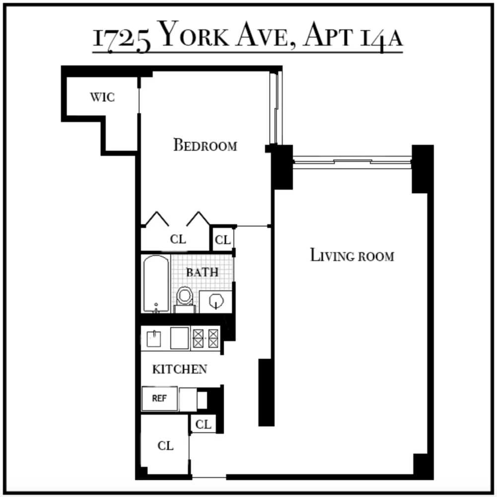 Floorplan for 1725 York Avenue, 14A