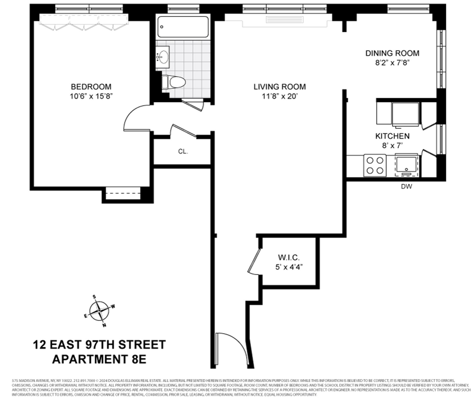 Floorplan for 12 East 97th Street, 8E