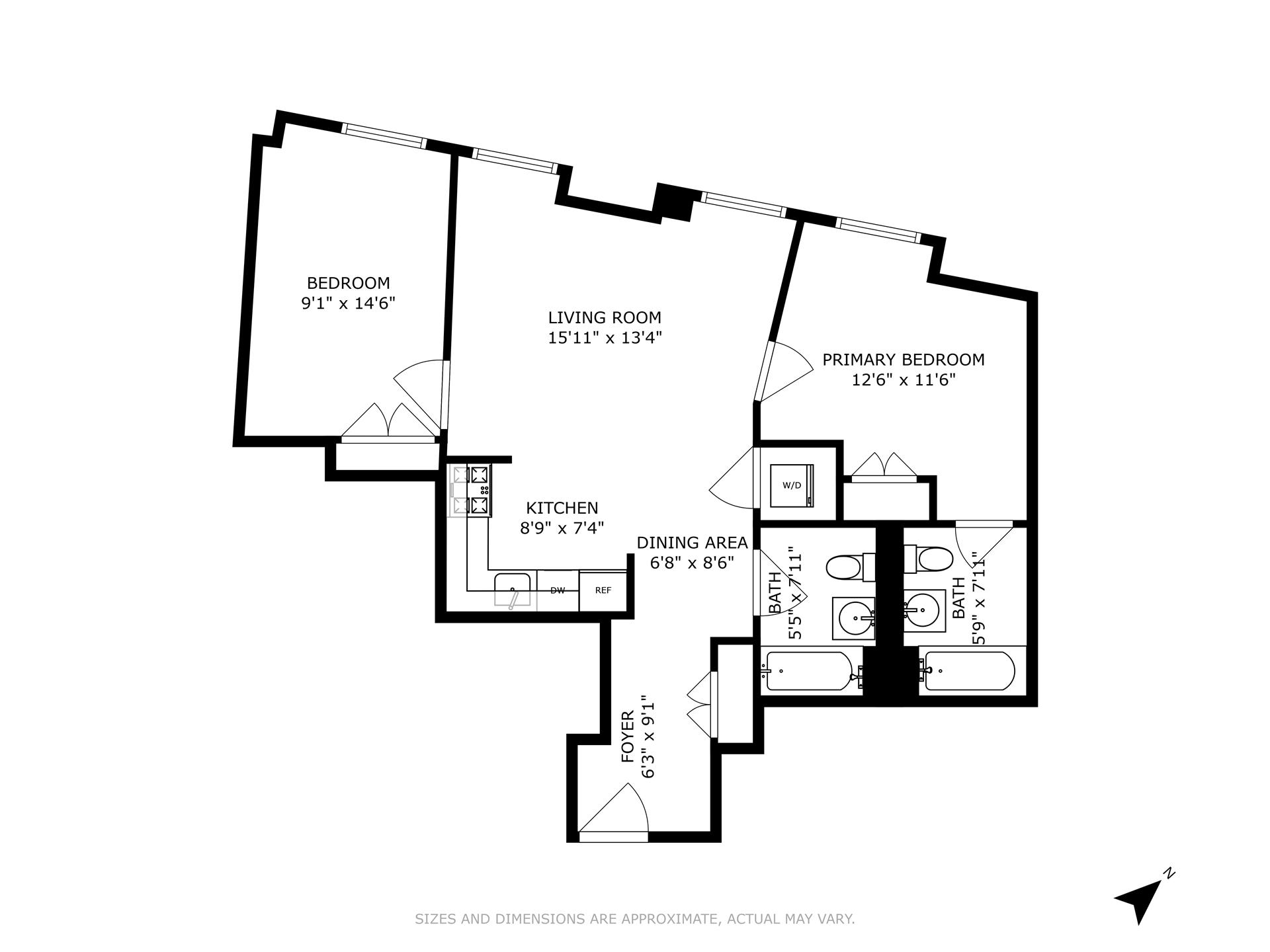 Floorplan for 1 Wall Street Court, 1309