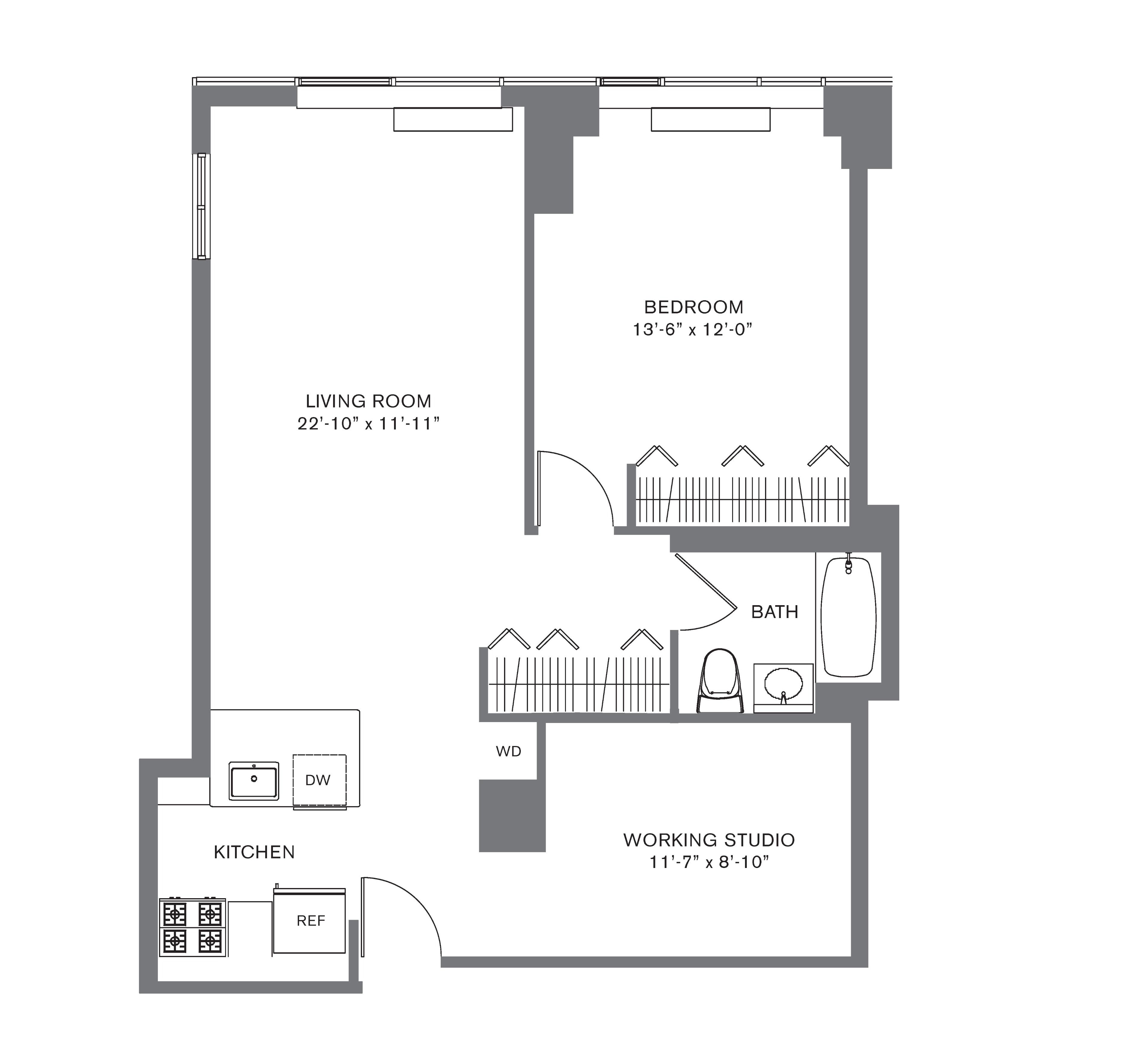 Floorplan for 88 Leonard Street, 818