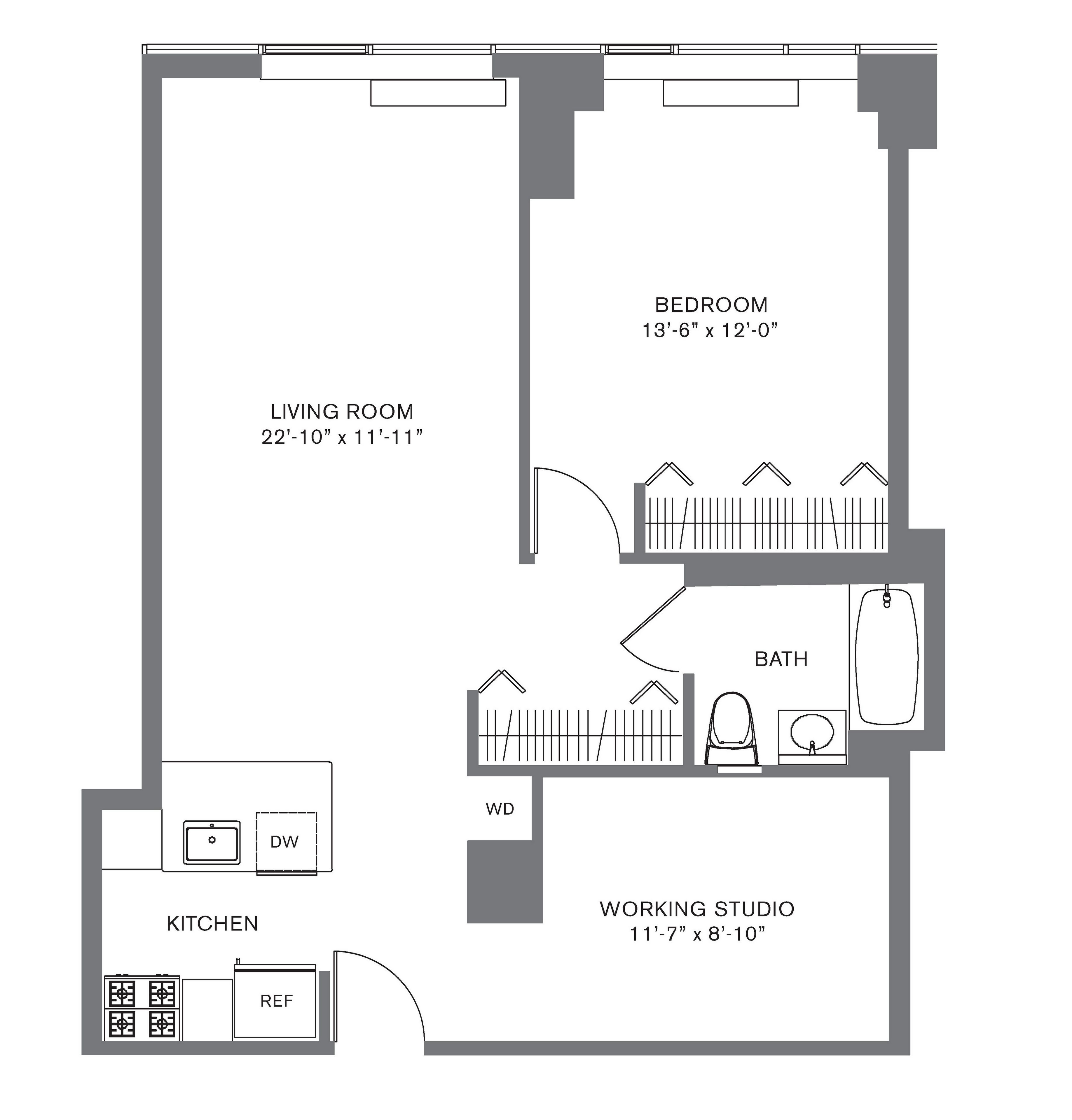 Floorplan for 88 Leonard Street, 208