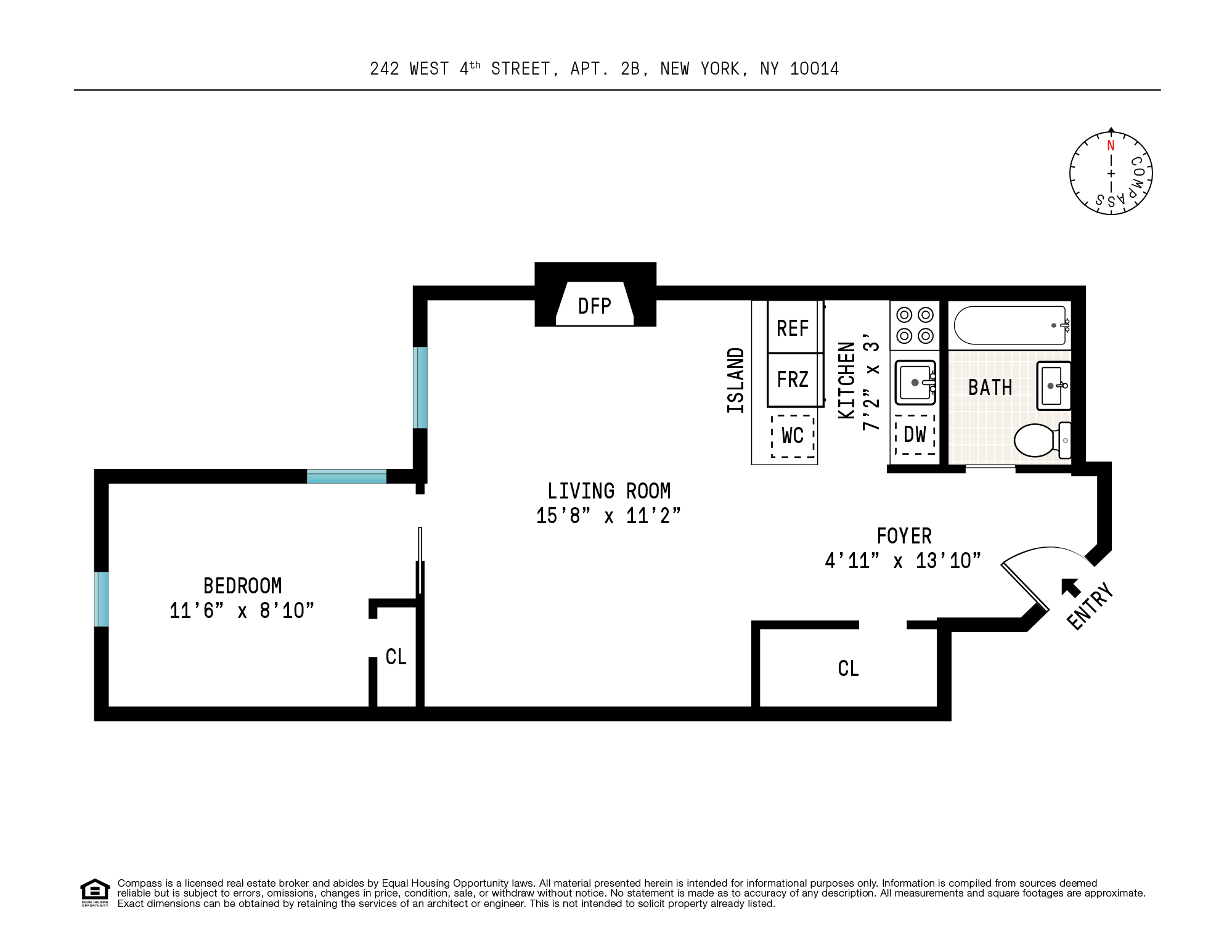 Floorplan for 242 West 4th Street, 2B