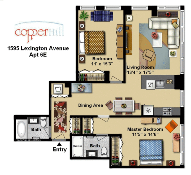 Floorplan for 1595 Lexington Avenue, 6E