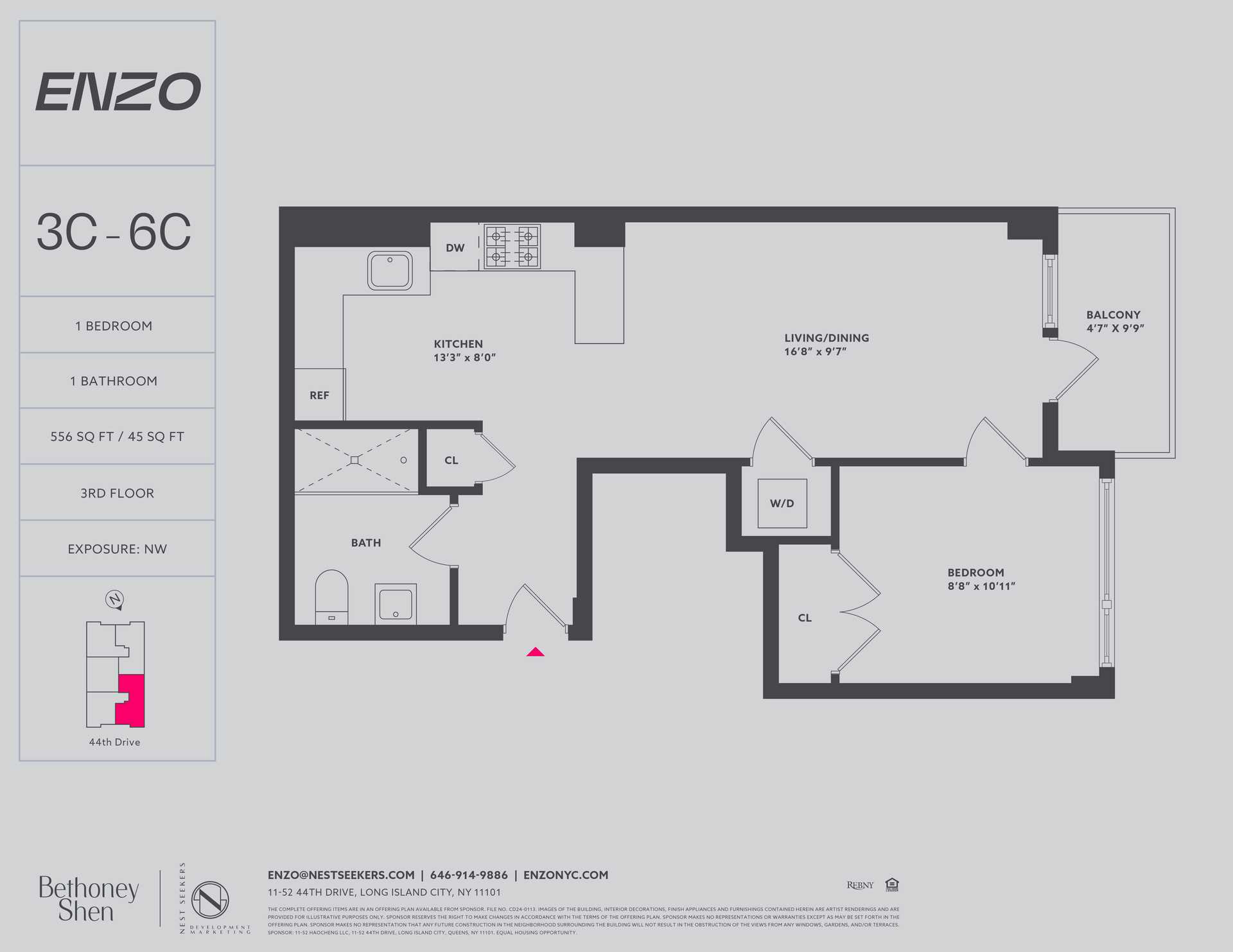 Floorplan for 11-52 44th Drive, 4-C