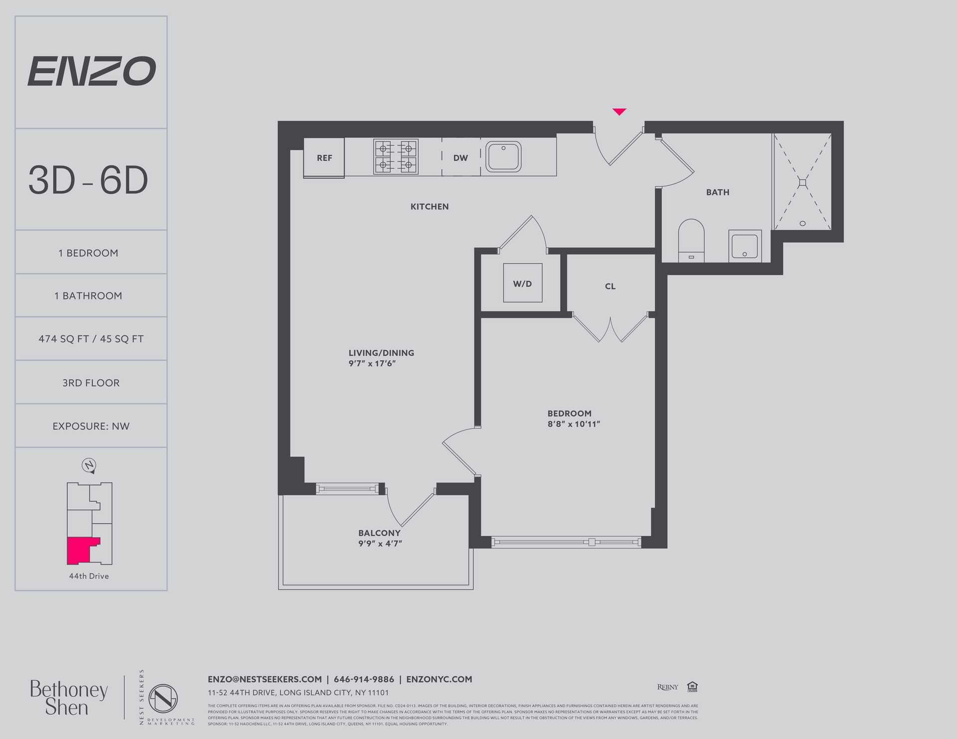 Floorplan for 11-52 44th Drive, 6-D