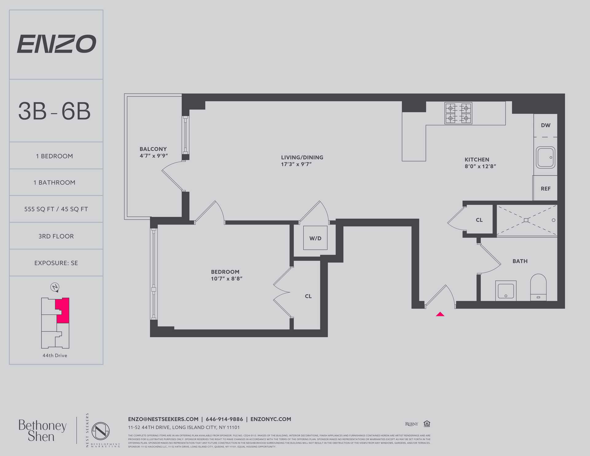 Floorplan for 11-52 44th Drive, 3-B