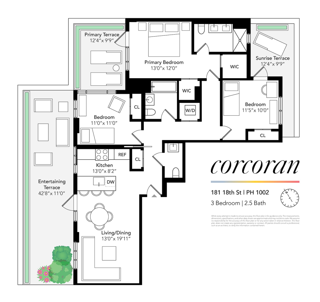 Floorplan for 181 18th Street, PH1002