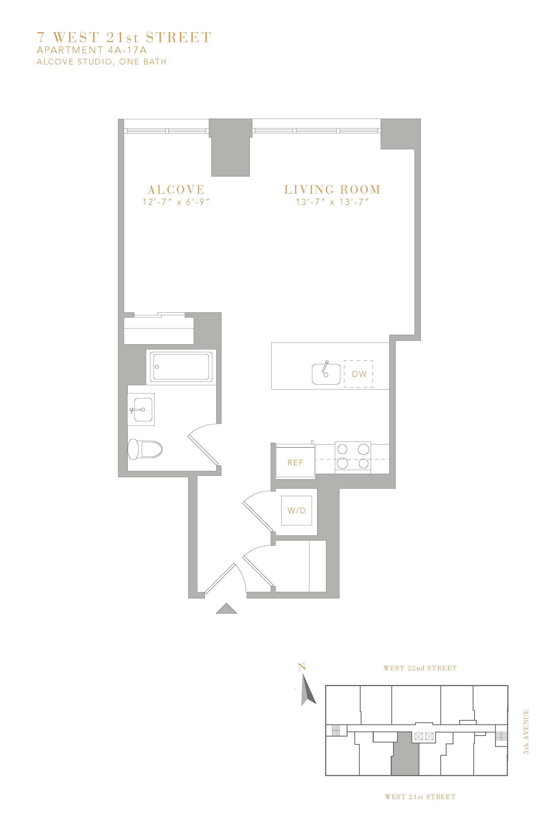 Floorplan for 7 West 21st Street, 6-A