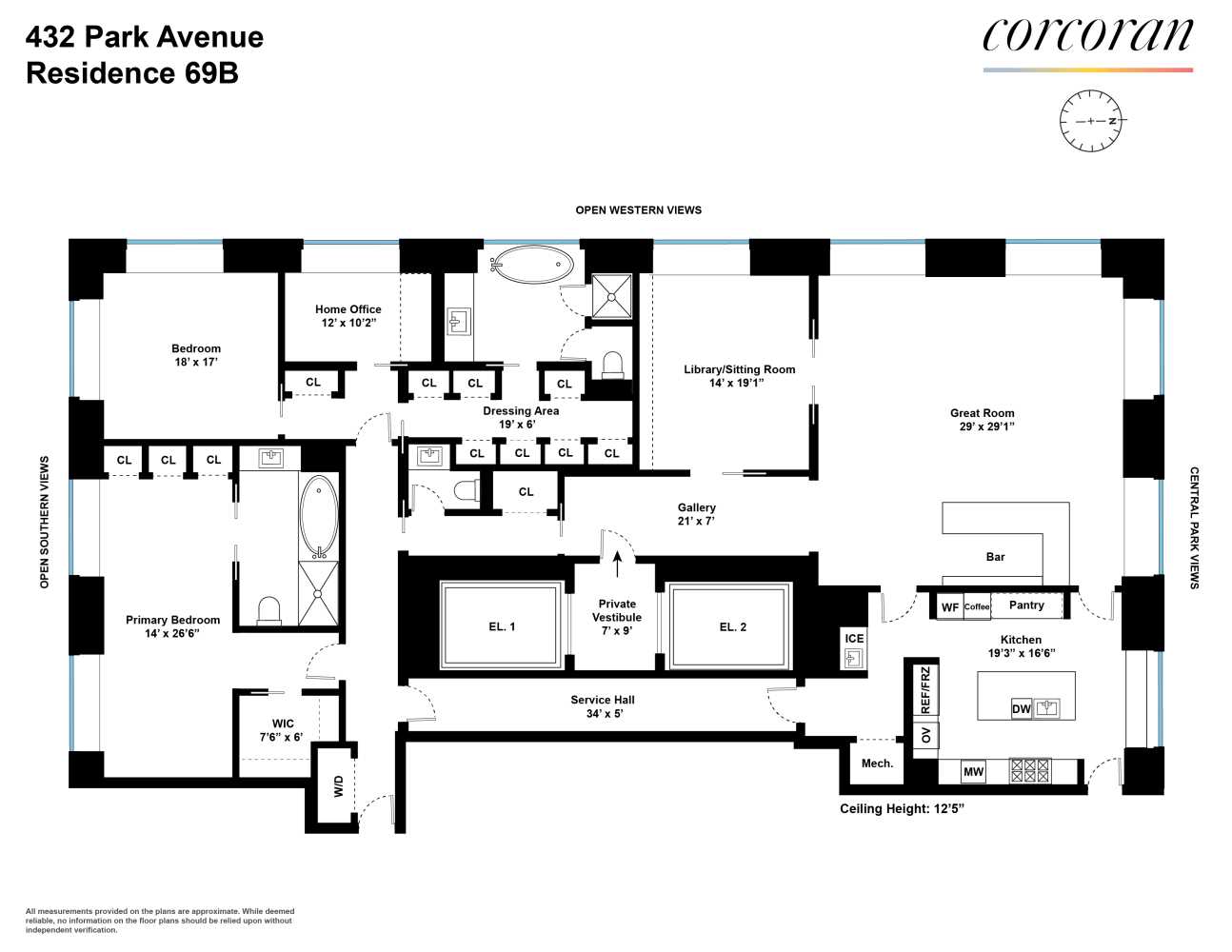 Floorplan for 432 Park Avenue, 69B