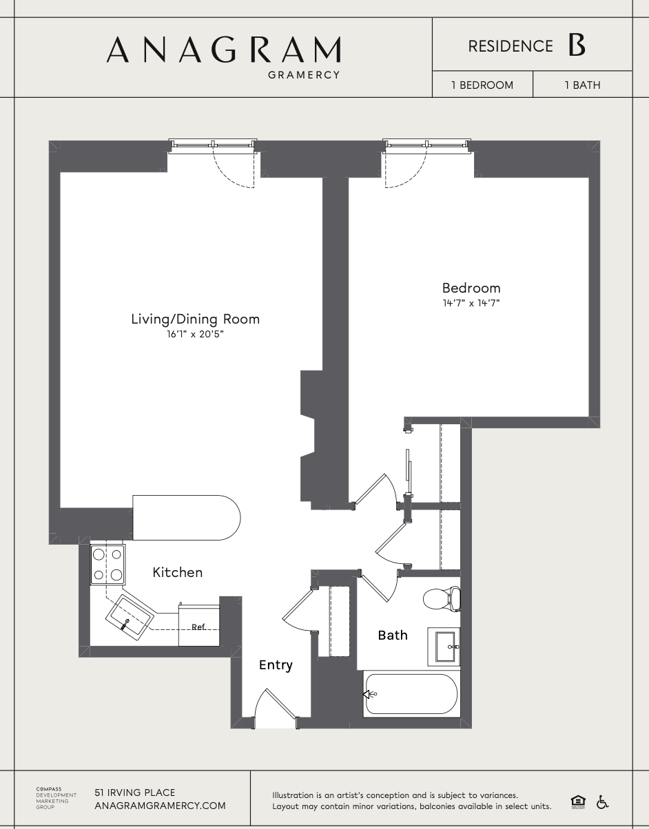 Floorplan for 51 Irving Place, 1B