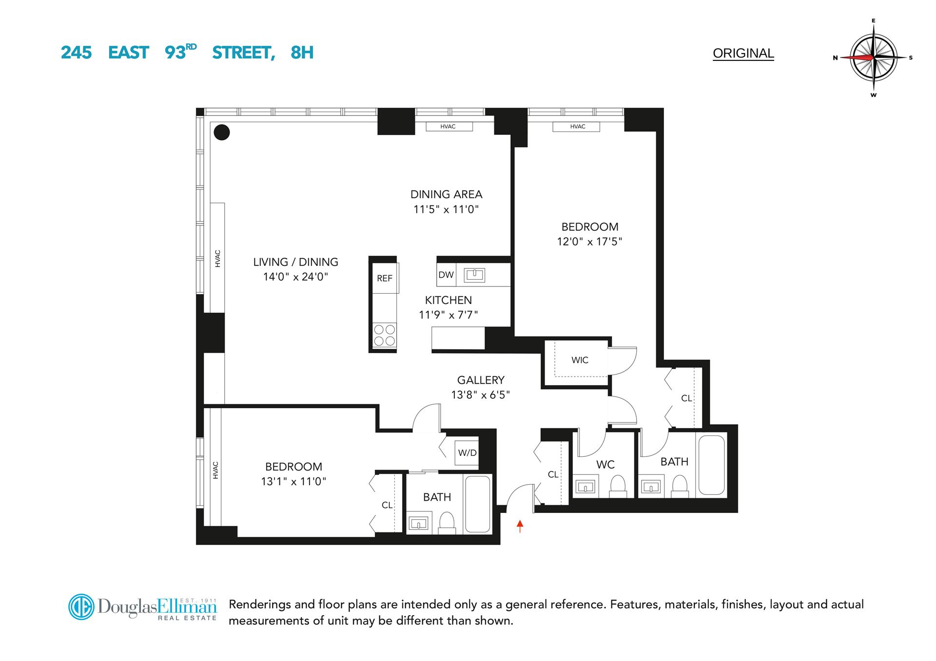 Floorplan for 245 East 93rd Street, 8H