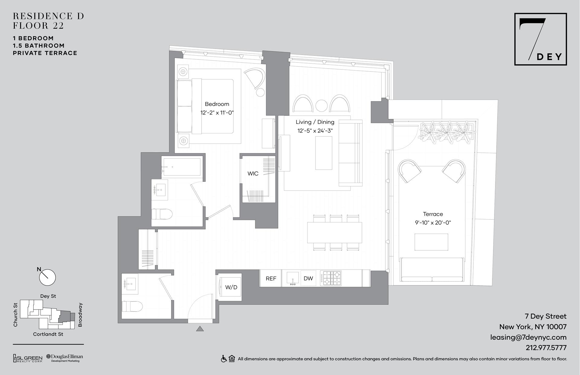 Floorplan for 7 Dey Street, 22D