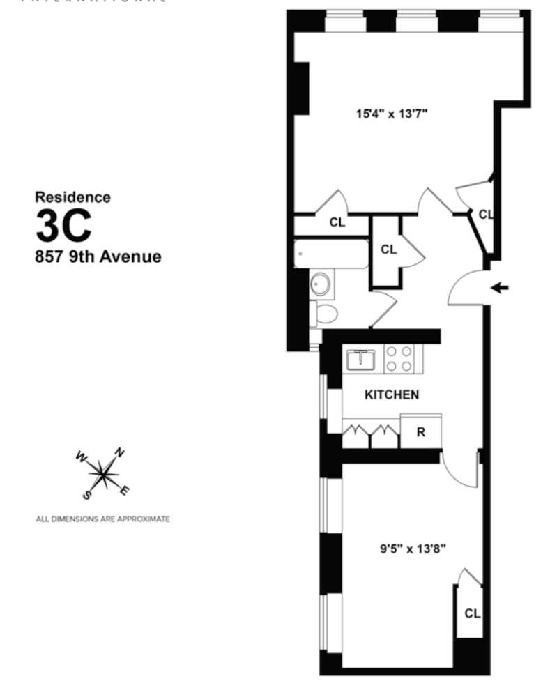 Floorplan for 857 9th Avenue, 3C