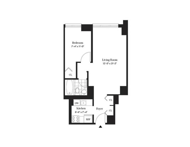 Floorplan for 124 West 60th Street, 19G