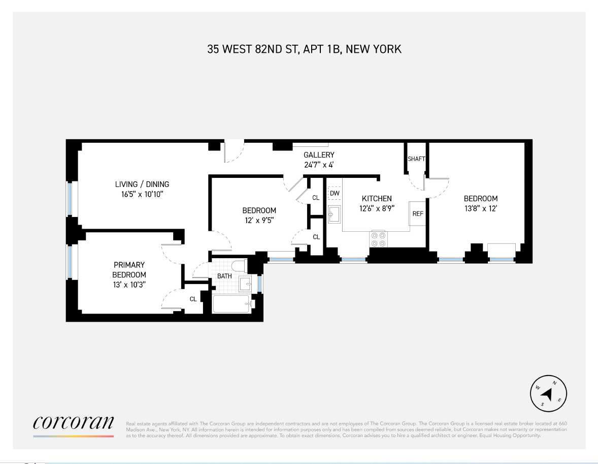 Floorplan for 35 West 82nd Street, 1B