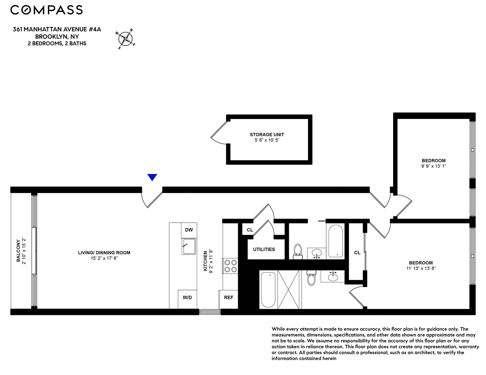 Floorplan for 361 Manhattan Avenue, 4A