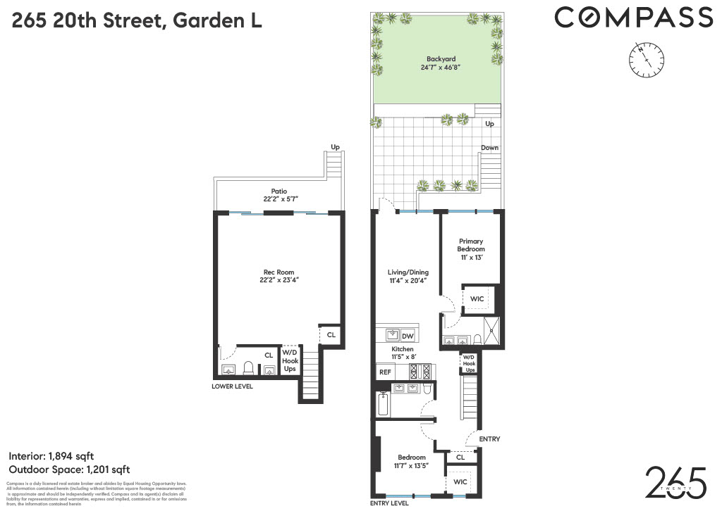 Floorplan for 265 20th Street, GARDEN L