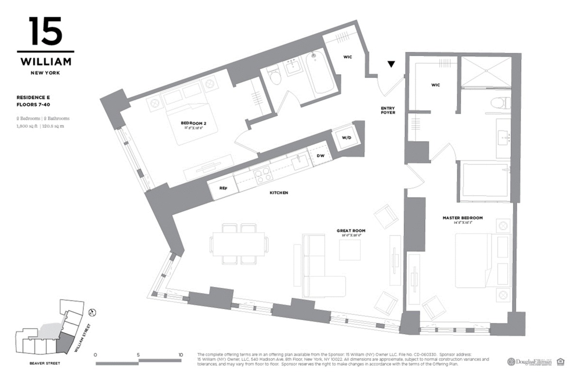 Floorplan for 15 William Street, 14E