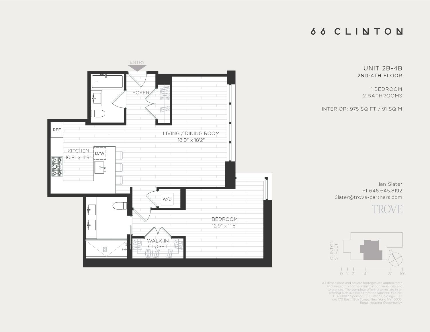 Floorplan for 66 Clinton Street, 4B