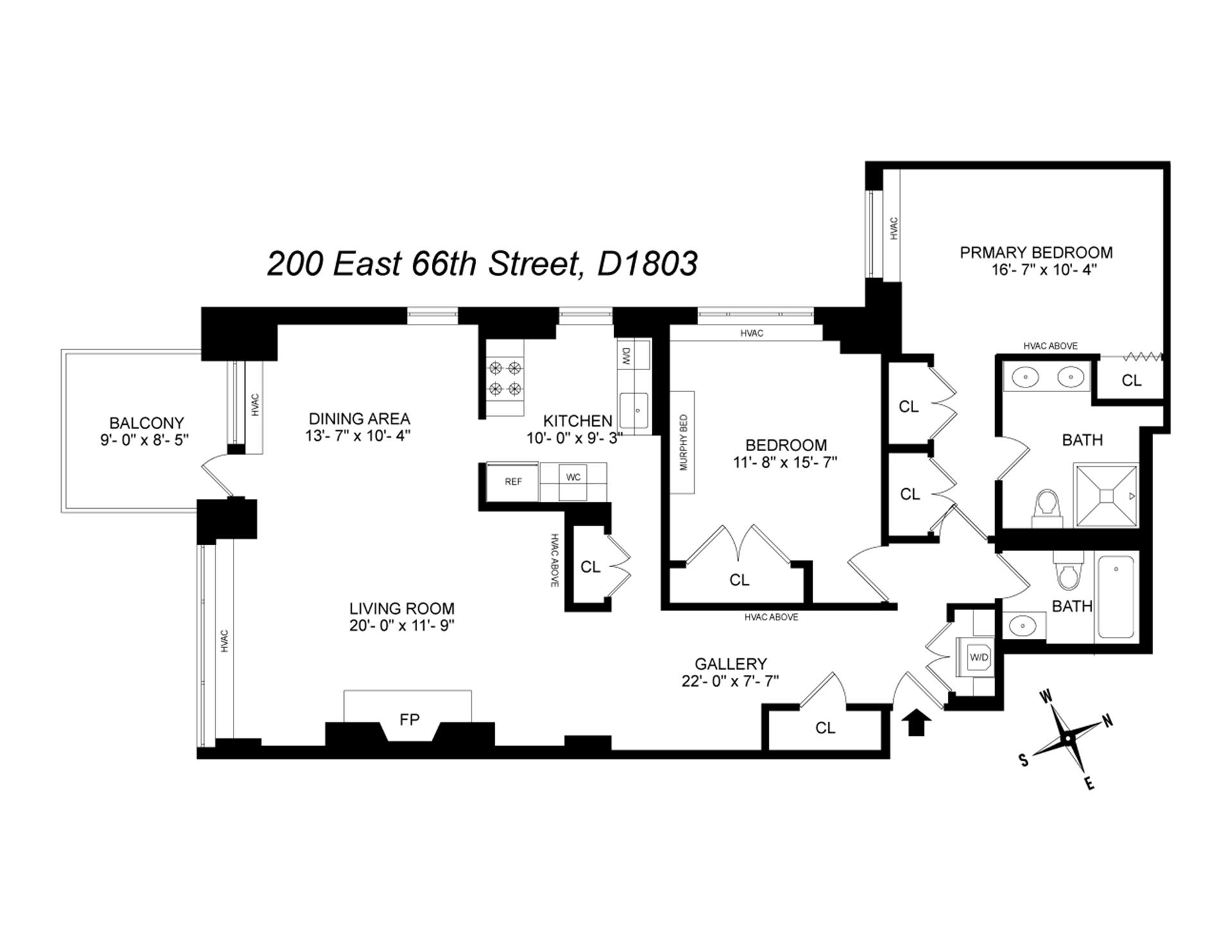 Floorplan for 200 East 66th Street, D1803