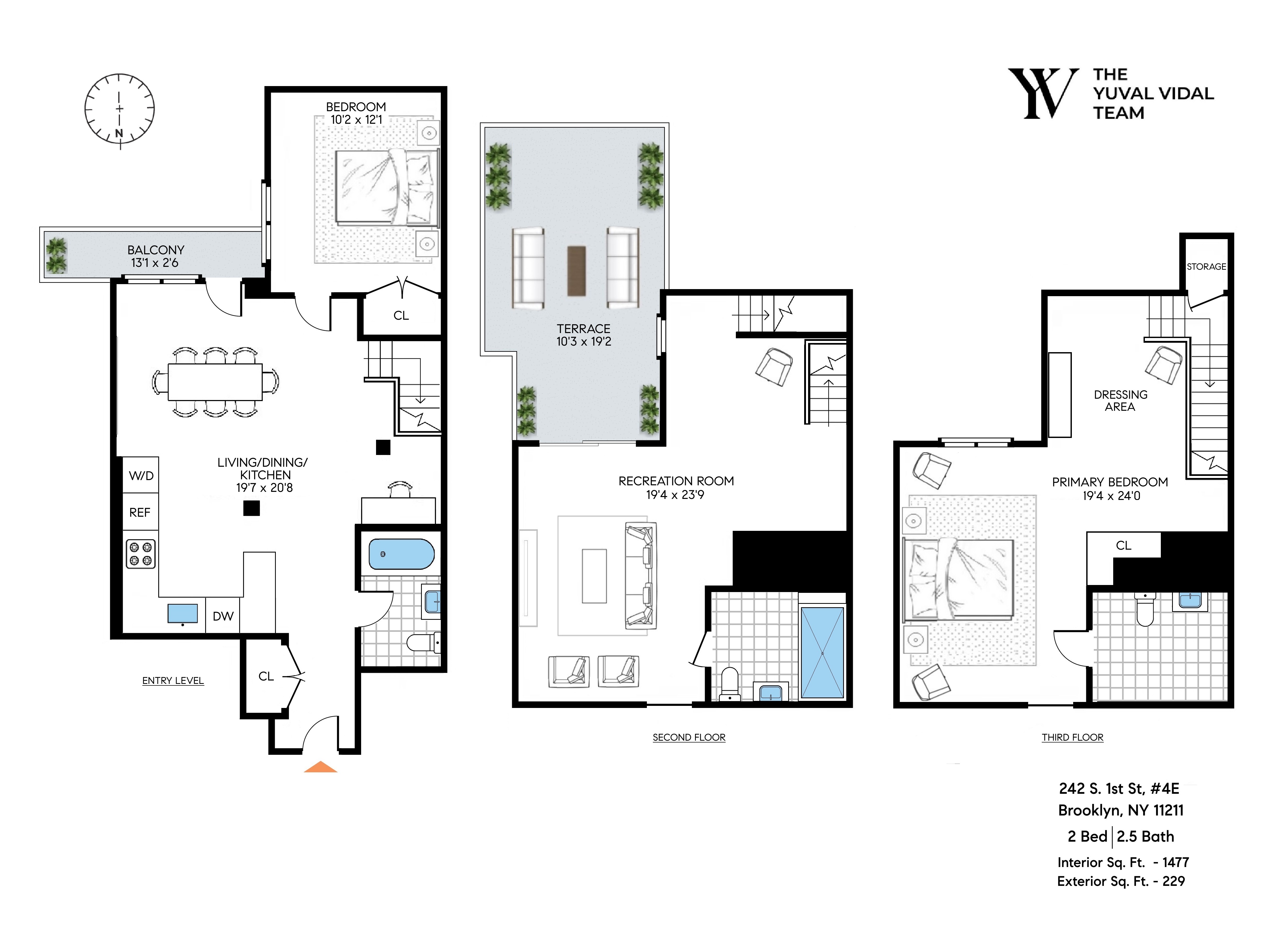 Floorplan for 242 South 1st Street, 4E