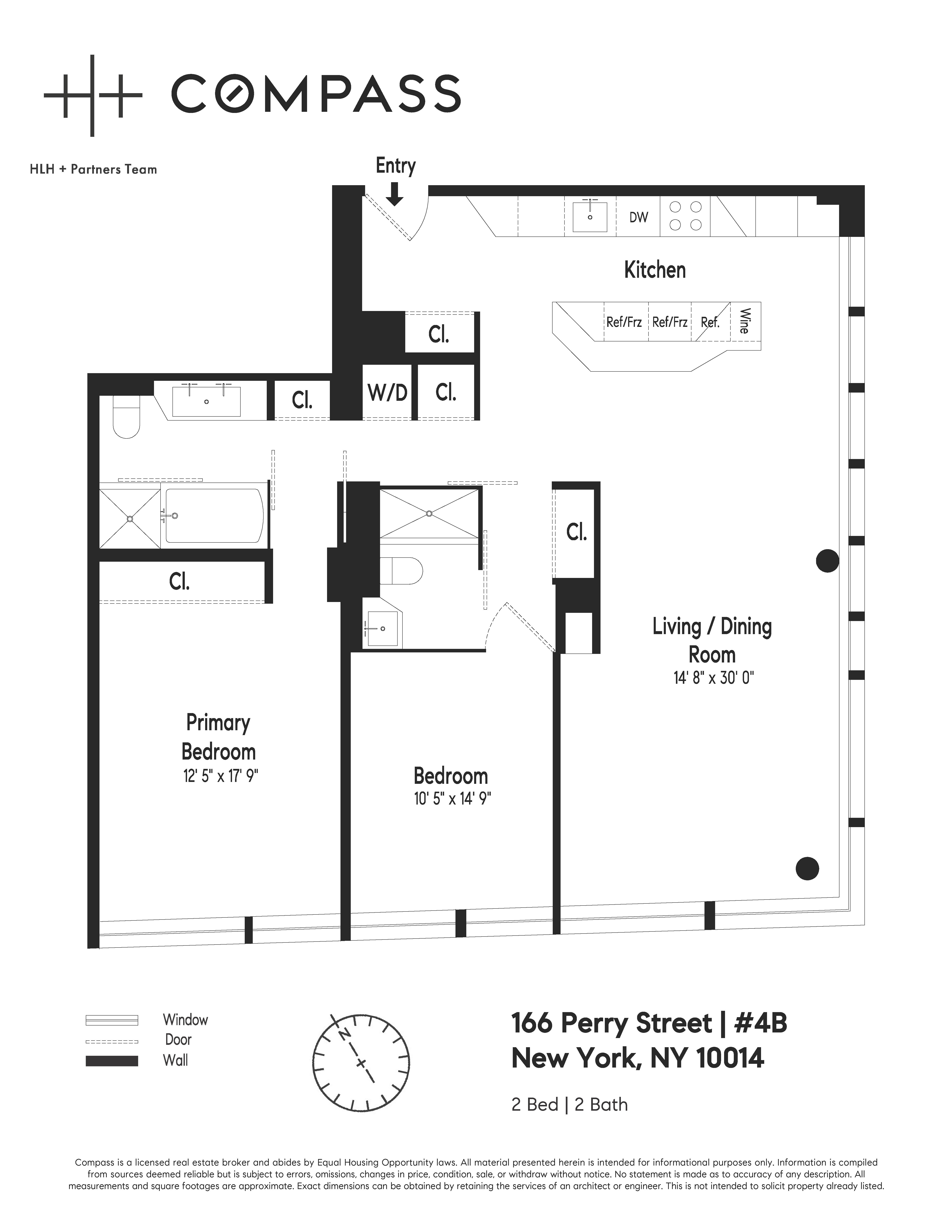 Floorplan for 166 Perry Street, 4B