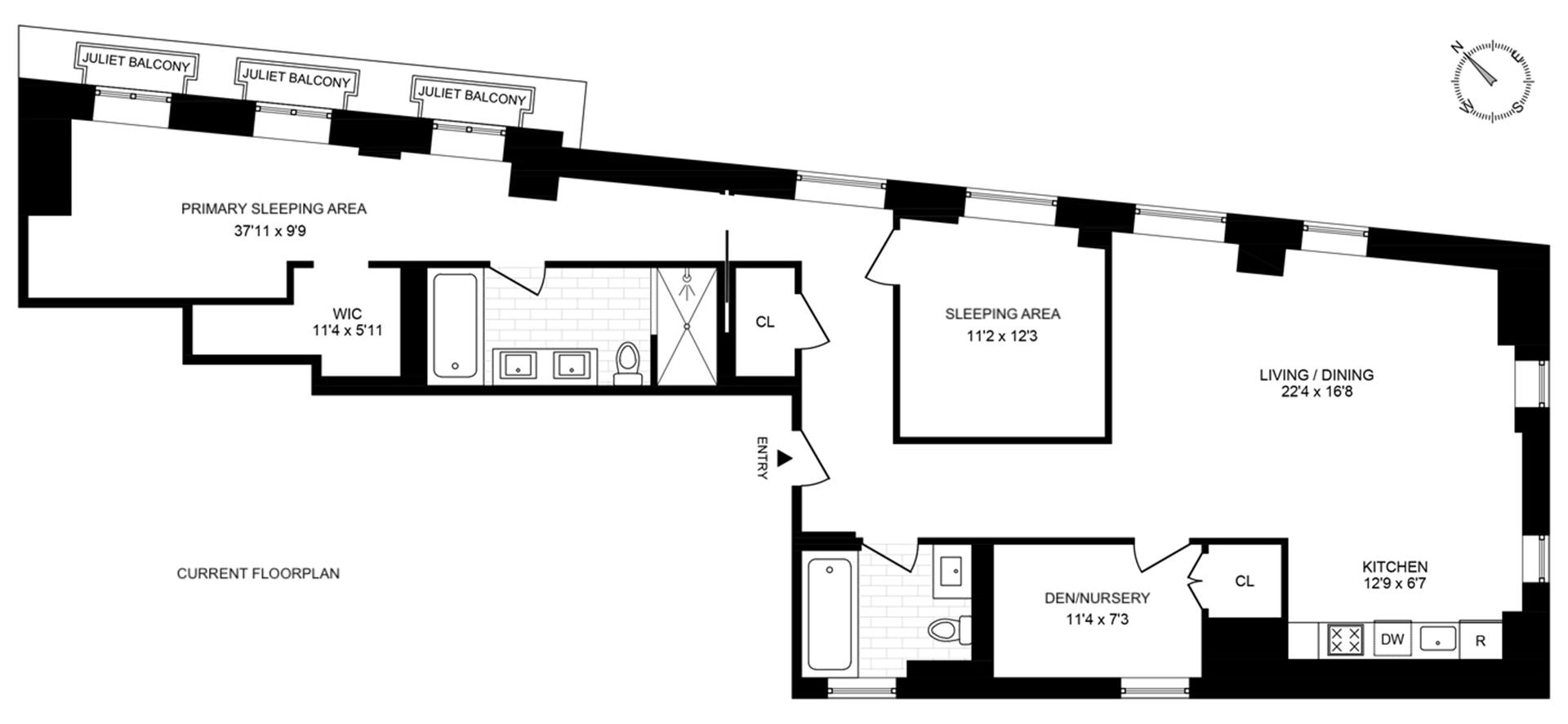 Floorplan for 20 Pine Street, PH42